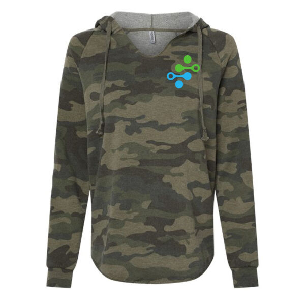 Independent Trading Co. - Women's Lightweight California Wave Wash hooded Sweatshirt - Printed Logos Thumbnail