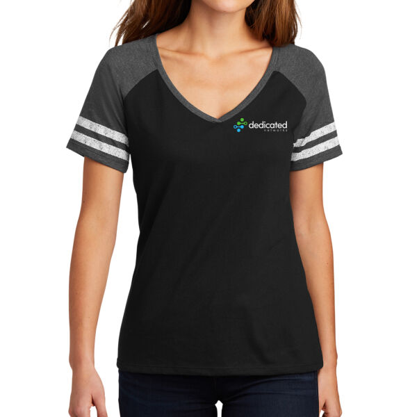 District - Women's Game V-Neck Tee - Printed Logos Thumbnail