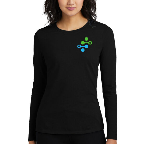 District - Women's Perfect Blend CVC Long Sleeve Tee - Printed Logos Thumbnail