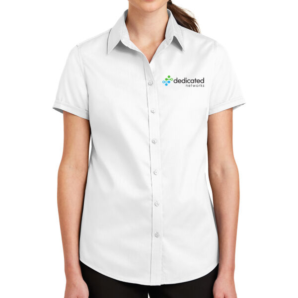 Port Authority - Women's Short Sleeve SuperPro Twill Shirt - Embroidered Logo Thumbnail