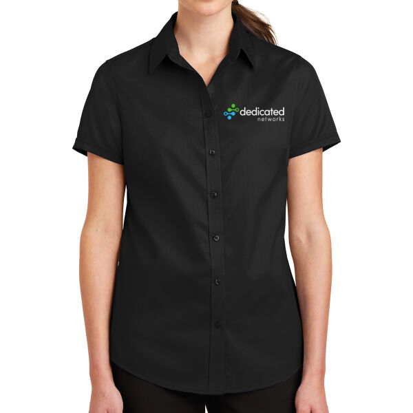 Port Authority - Women's Short Sleeve SuperPro Twill Shirt - Embroidered Logo Thumbnail