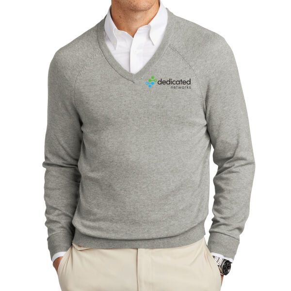 Brooks Brothers - Cotton Stretch V-Neck Sweater - Embroidered Logo Thumbnail
