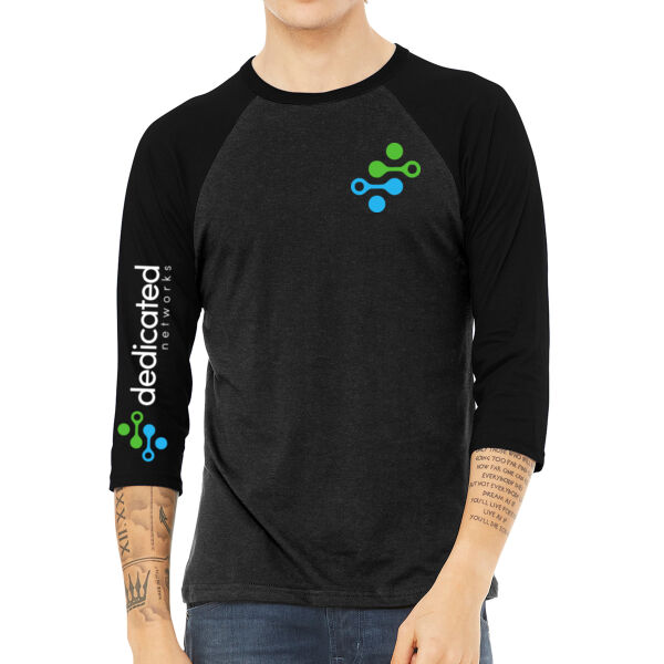 BELLA+CANVAS - Unisex 3/4 - Sleeve Baseball Tee - Printed Logos Thumbnail